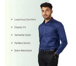 Kut For You Langarmhemd Herrenhemd (für Männer und Jungen) Hellblau/Blau/Schwarz/Dunkelblau