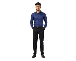 Kut For You Langarmhemd Herrenhemd (für Männer und Jungen) Hellblau/Blau/Schwarz/Dunkelblau