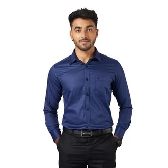 Kut For You Langarmhemd Herrenhemd (für Männer und Jungen) Hellblau/Blau/Schwarz/Dunkelblau