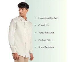 Kut For You Langarmhemd Herrenhemd (für Männer und Jungen) Khaki/Beige