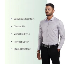 Kut For You Langarmhemd Herrenhemd (für Männer und Jungen) Schwarz/Grau/Hellblau/Lila