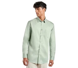 Kut For You Langarmhemd Herrenhemd Slim Fit Hellgrün/Grün/Khaki/Türkis