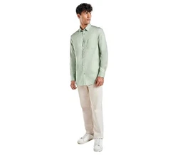 Kut For You Langarmhemd Herrenhemd Slim Fit Hellgrün/Grün/Khaki/Türkis