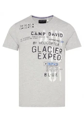 CAMP DAVID T-Shirt HELI FLIGHT Kurzarmshirt Grau/Blau
