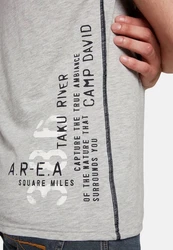 CAMP DAVID T-Shirt HELI FLIGHT Kurzarmshirt Grau/Blau