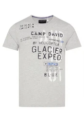 CAMP DAVID T-Shirt HELI FLIGHT Kurzarmshirt Grau/Blau