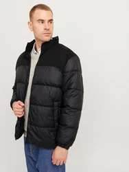 Jack & Jones Steppjacke JJMOON STAND COLLAR PUFFER (PLS) basaltgrau/schwarz