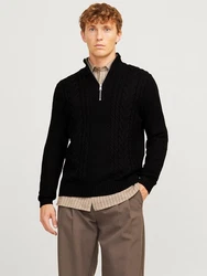 Jack & Jones Troyer JJCRAIG KNIT HALF ZIP Schwarz