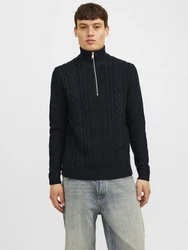 Jack & Jones Troyer JJCRAIG KNIT HALF ZIP Dunkelblau/Blau/Hellblau