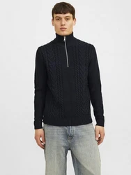 Jack & Jones Troyer JJCRAIG KNIT HALF ZIP Dunkelblau/Blau/Hellblau