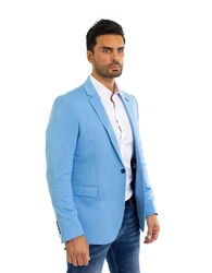 Denim Distriqt Jerseysakko Sportlich Jersey Sakko mit Stretch Blau