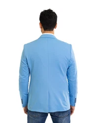 Denim Distriqt Jerseysakko Sportlich Jersey Sakko mit Stretch Blau