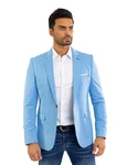 Denim Distriqt Jerseysakko Sportlich Jersey Sakko mit Stretch Blau