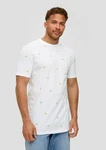 s.Oliver Kurzarmshirt mit All-over-Print und Crew Neck Artwork Gelb/Weiß/Grün/Blau