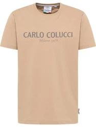 CARLO COLUCCI T-Shirt di Comun Khaki/Grau/Braun