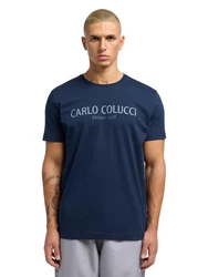 CARLO COLUCCI T-Shirt di Comun Grau/Dunkelblau/Blau/Hellblau