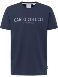 CARLO COLUCCI T-Shirt di Comun Grau/Dunkelblau/Blau/Hellblau