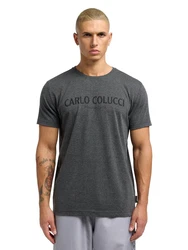 CARLO COLUCCI T-Shirt di Comun Grau/Dunkelgrau