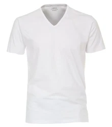 VENTI T-Shirt V-Neck Weiß/Creme/Grau