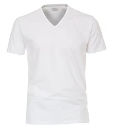 VENTI T-Shirt V-Neck Weiß/Creme/Grau