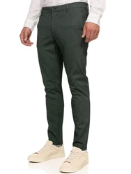 Indicode Herren Rodekro Chinohose Super Stretch mit 4 Taschen Dunkelgrün/Grün/Khaki