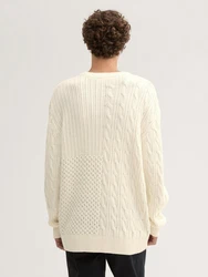 TOM TAILOR Denim Strickpullover Relaxed Pullover Weiß/Creme/Beige