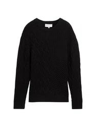 TOM TAILOR Denim Strickpullover Relaxed Pullover Schwarz