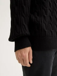 TOM TAILOR Denim Strickpullover Relaxed Pullover Schwarz