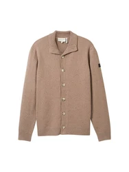 TOM TAILOR Strickjacke mit Knopfleiste Beige/Braun/Khaki