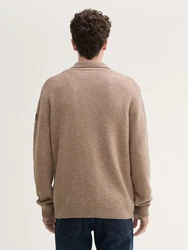 TOM TAILOR Strickjacke mit Knopfleiste Beige/Braun/Khaki