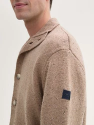 TOM TAILOR Strickjacke mit Knopfleiste Beige/Braun/Khaki