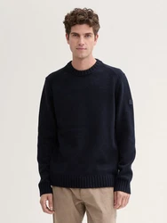 TOM TAILOR Longpullover Dunkelblau/Blau