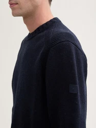 TOM TAILOR Longpullover Dunkelblau/Blau