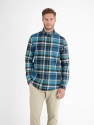 LERROS Karohemd Flanellhemd Dunkelblau/Hellblau/Blau