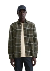 Marc O'Polo Langarmhemd Dunkelgrün/Beige