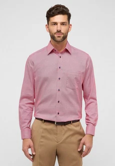 Eterna Langarmhemd MODERN FIT NON IRON Rosa/Rot