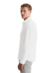 Marc O'Polo Langarmhemd aus Stretch-Popeline Weiß/Creme/Braun