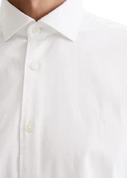 Marc O'Polo Langarmhemd aus Stretch-Popeline Weiß/Creme/Braun