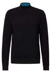 STREET ONE MEN Stehkragenpullover Schwarz