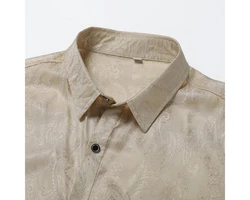 Allthemen Langarmhemd Regular Fit Herren Freizeithemd Weiß/Khaki/Beige/Gold