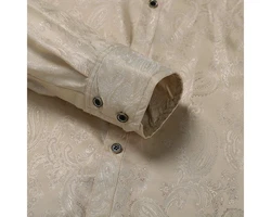 Allthemen Langarmhemd Regular Fit Herren Freizeithemd Weiß/Khaki/Beige/Gold