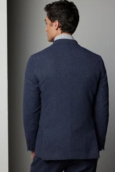 Next Sakko Slim Fit Donegal Anzugsakko Hellblau/Dunkelblau