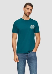 Kurzarmshirt T-Shirt mit Crew Neck und Frontprint Artwork