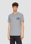 s.Oliver Kurzarmshirt T-Shirt mit Crew Neck und Frontprint Artwork Grau/Blau/Hellgrau