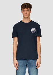 Kurzarmshirt T-Shirt mit Crew Neck und Frontprint Artwork