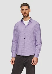 s.Oliver Langarmhemd Regular Fit  Lila/Fliederfarben/Dunkelblau