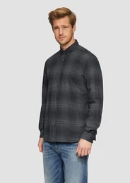 Langarmhemd Regular Fit: Kariertes Button-down-Hemd aus Baumwollstretch Artwork