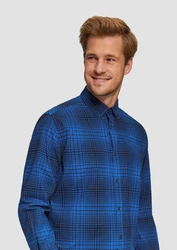s.Oliver Langarmhemd Regular Fit Button-down Hemd Blau/Dunkelblau/Hellblau