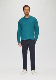 Stoffhose Regular Fit: Strukturierte Chino aus Baumwollstretch Garment Dye