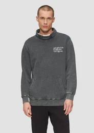 Sweatshirt Strukturiertes Sweatshirt mit Stehkragen Garment Dye